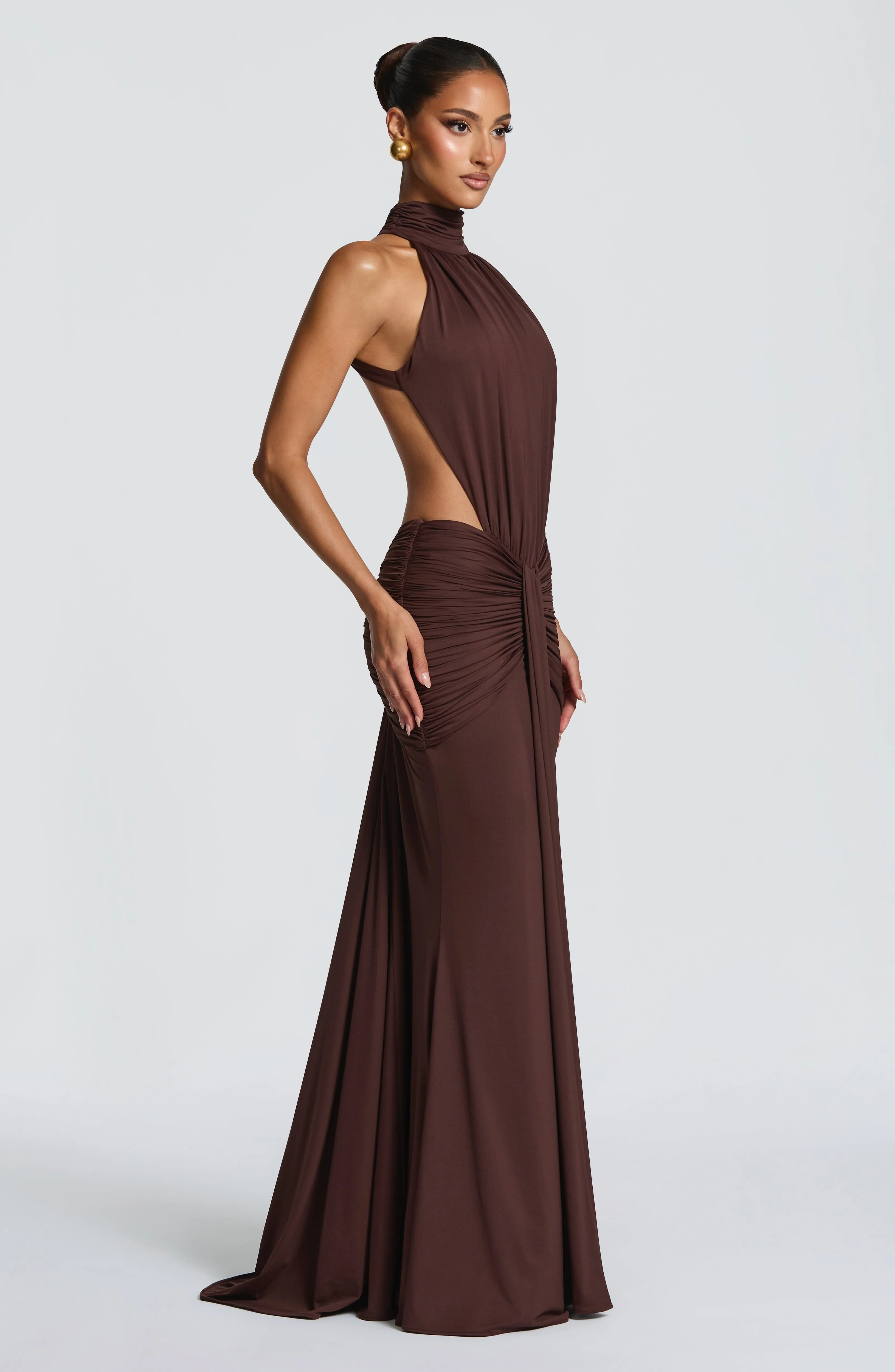 Thekla Maxi Dress - Plum Brown - Image 5