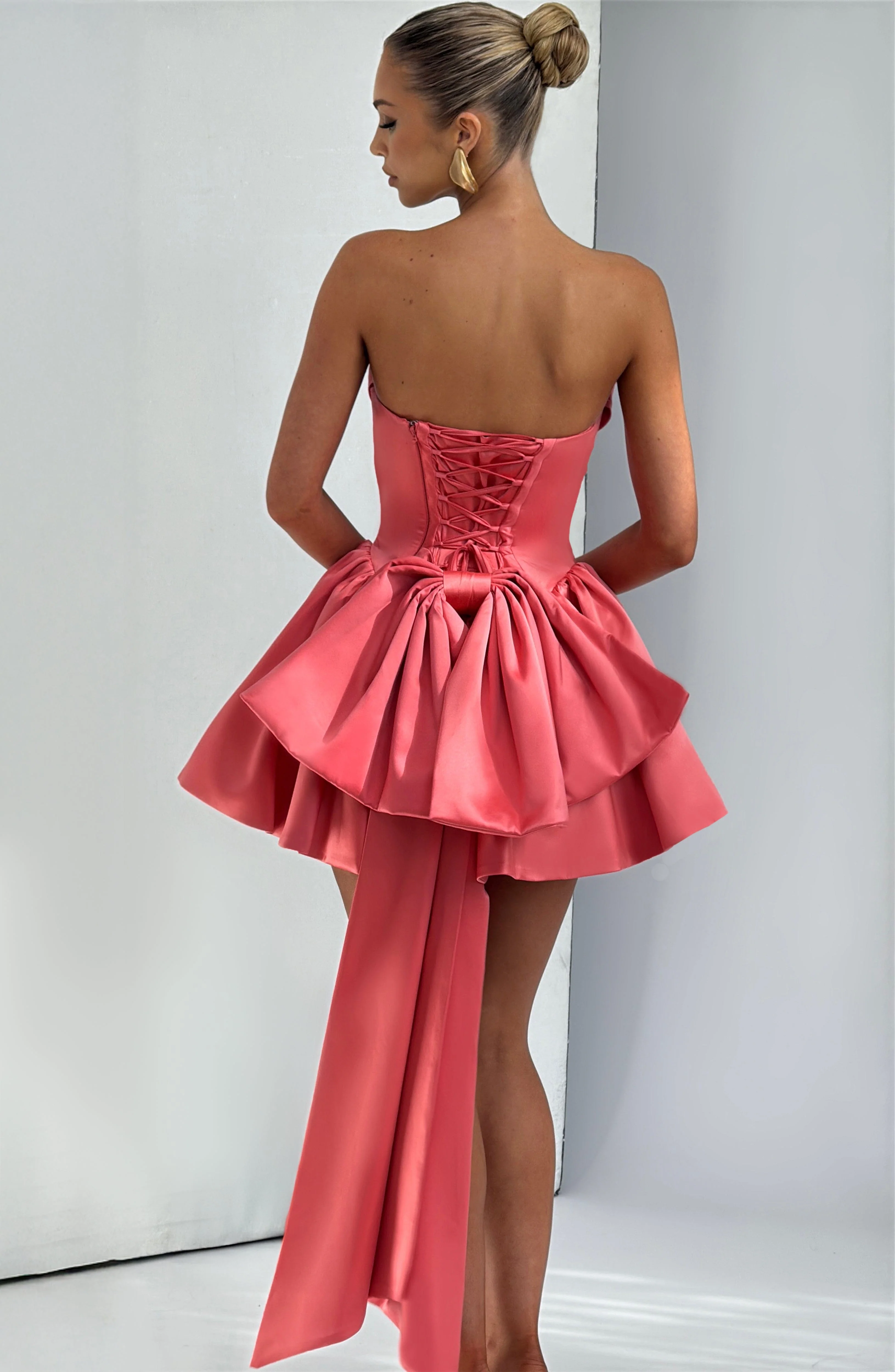Trinity Mini Dress - Coral Pink - Image 2