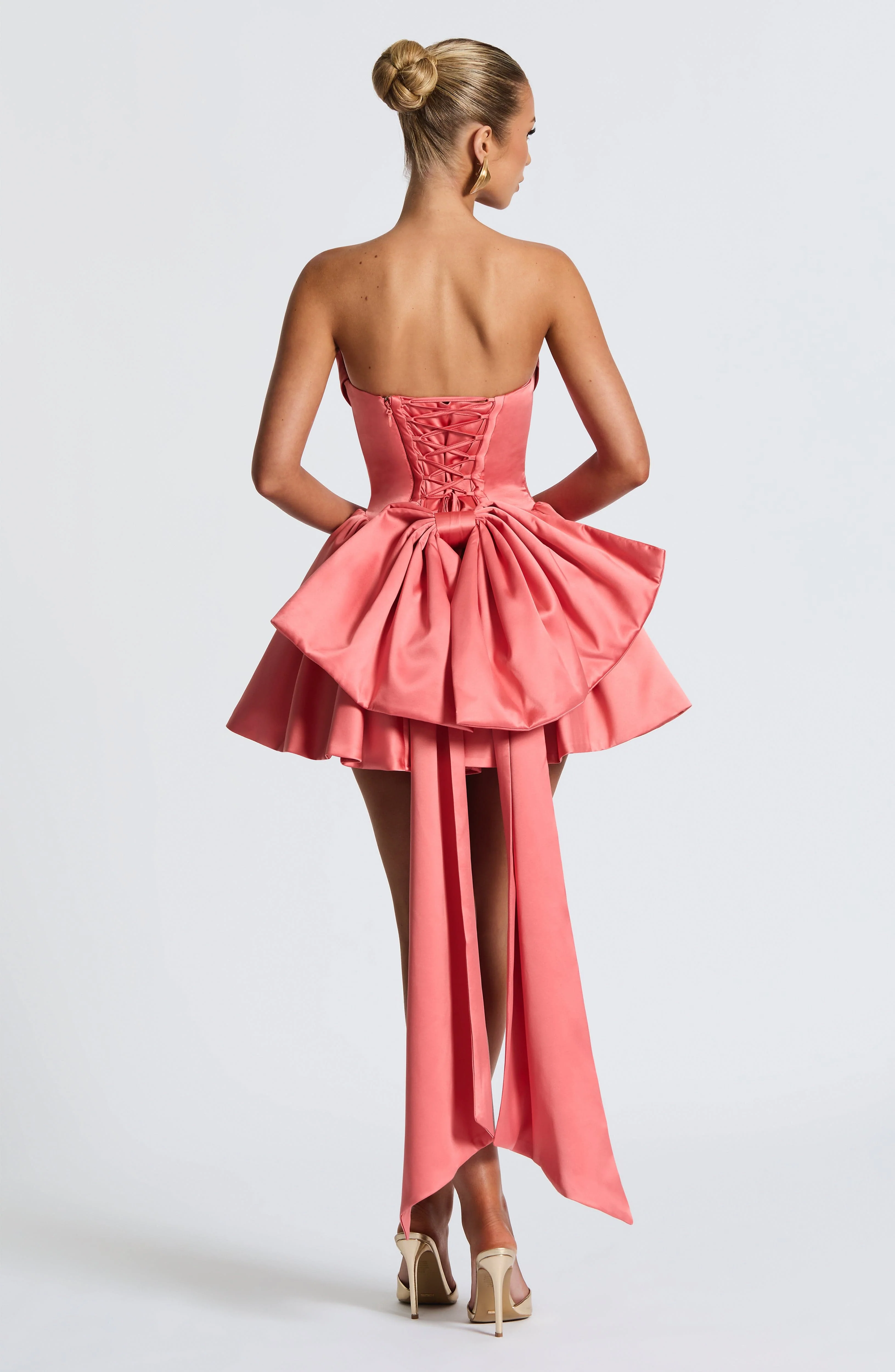 Trinity Mini Dress - Coral Pink - Image 5