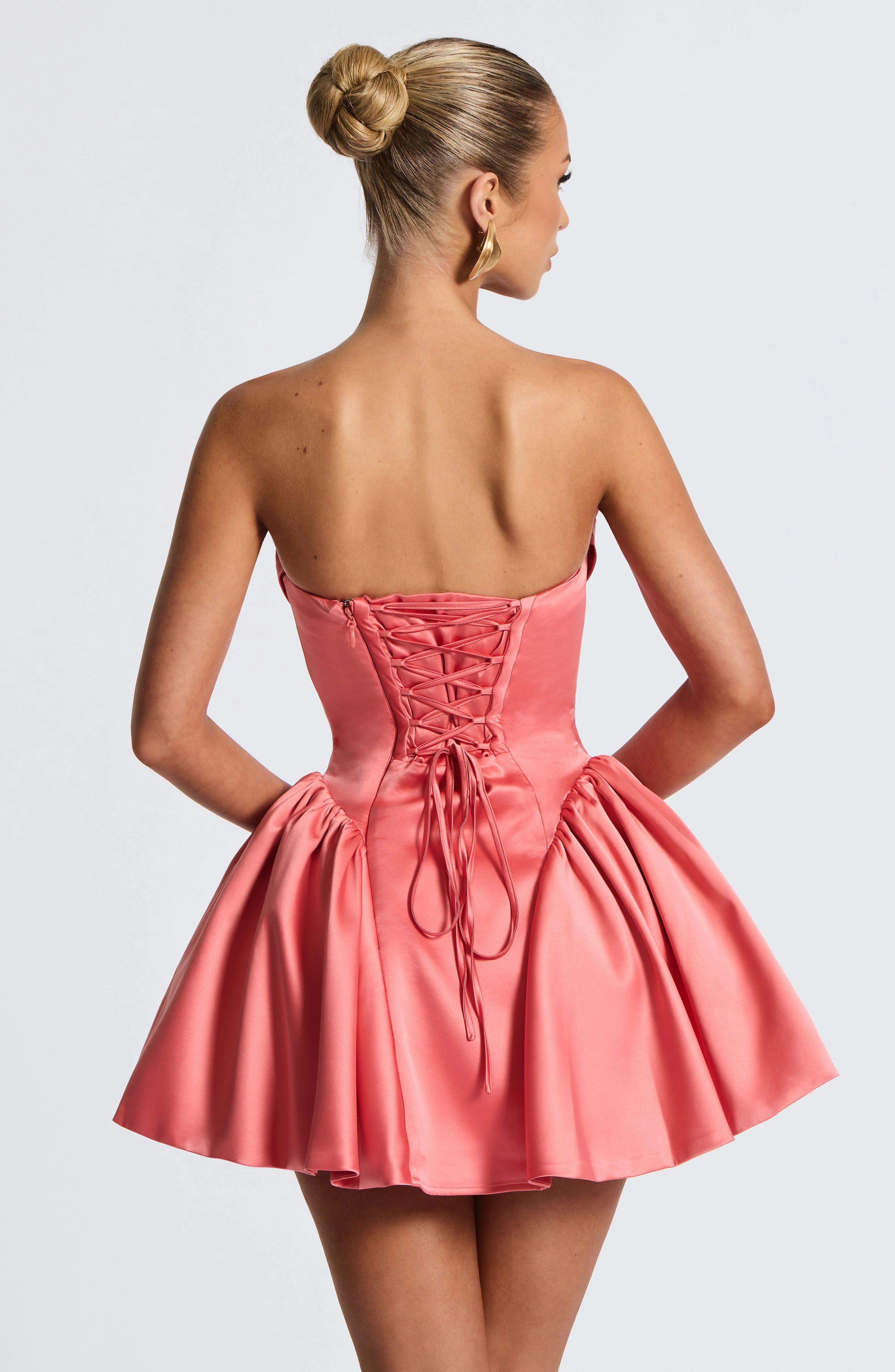 Trinity Mini Dress - Coral Pink - Image 9