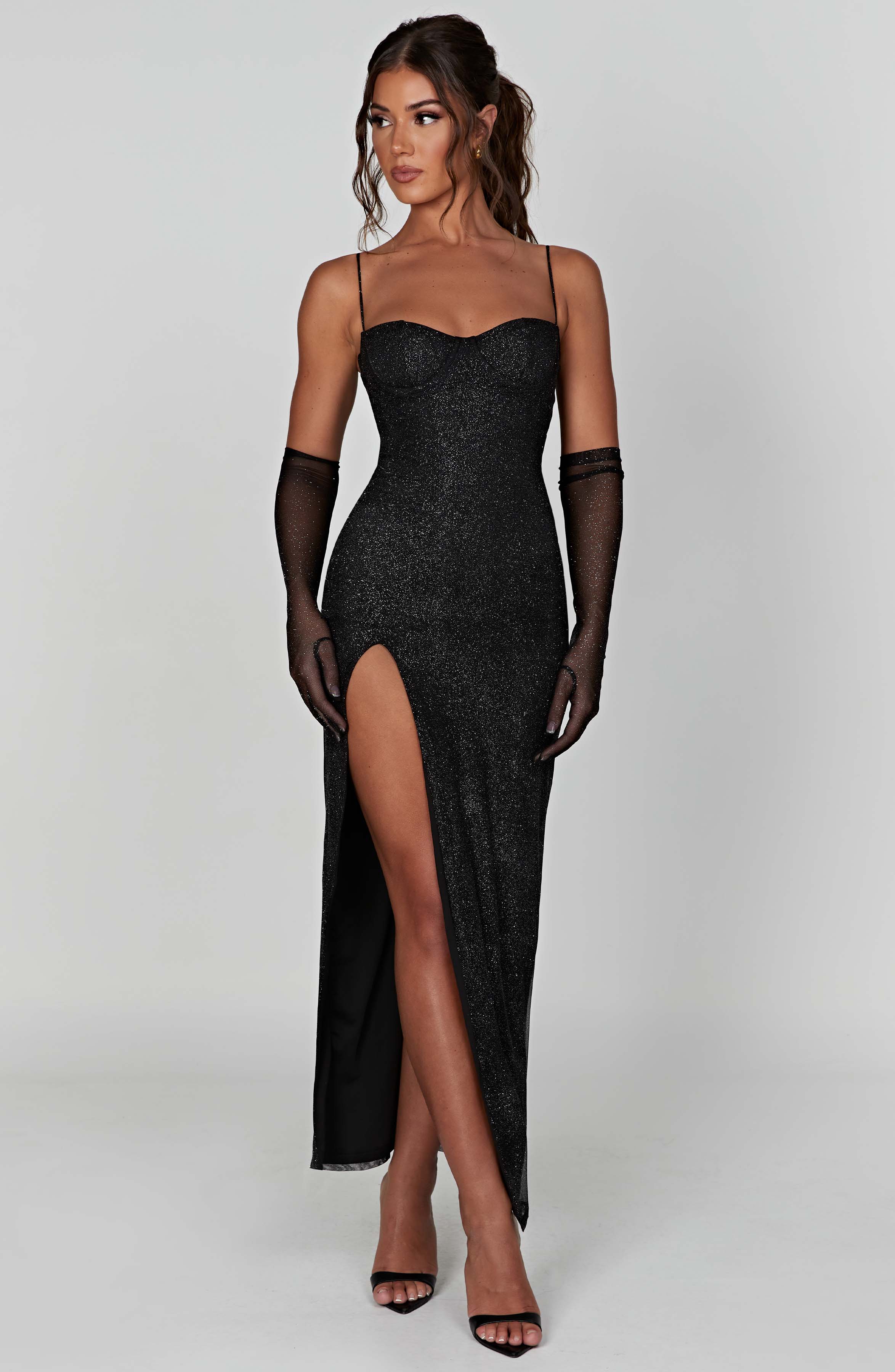 Trixie Maxi Dress - Black Sparkle - Image 14