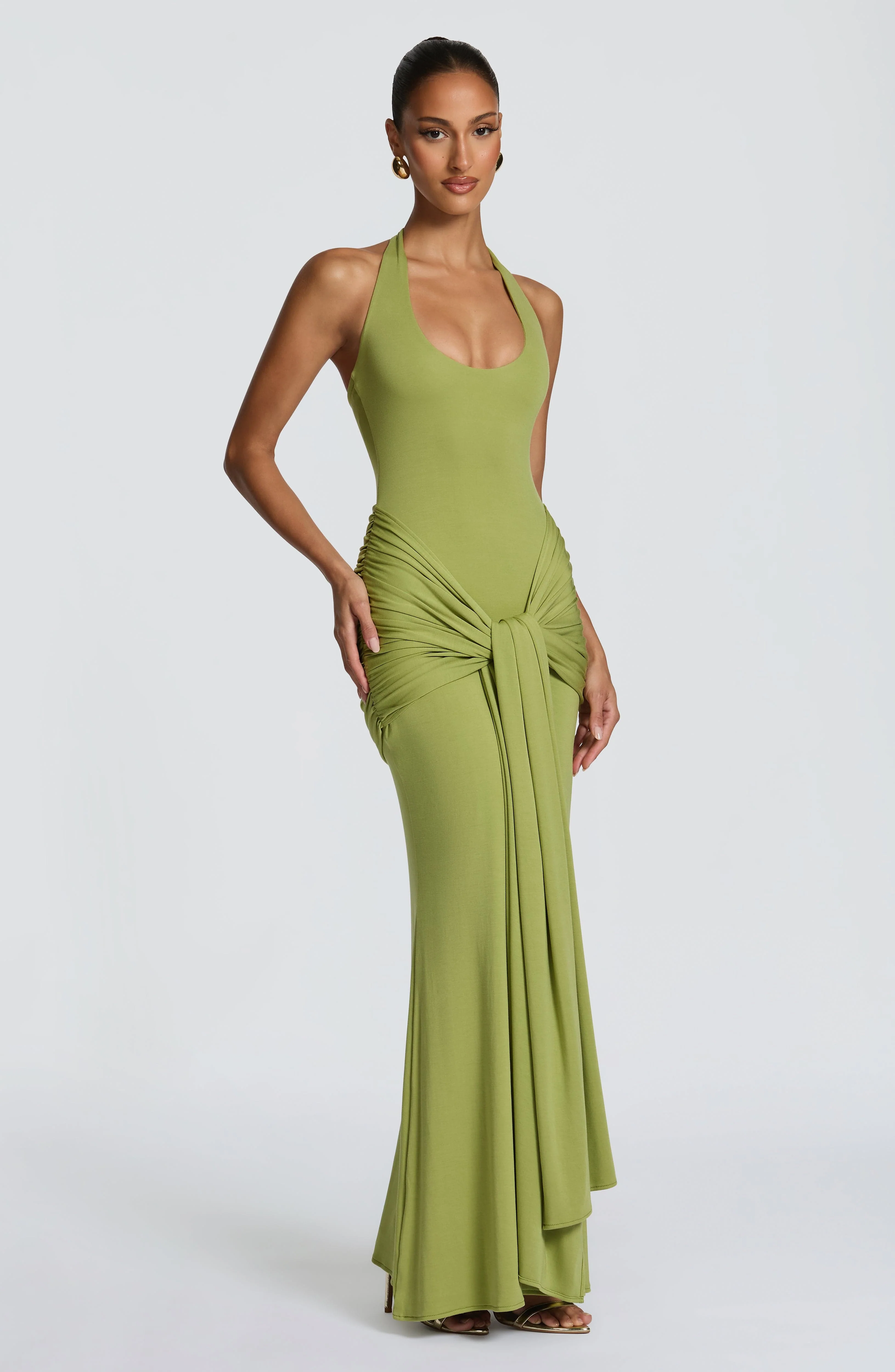 Veneda Maxi Dress - Olive - Image 3