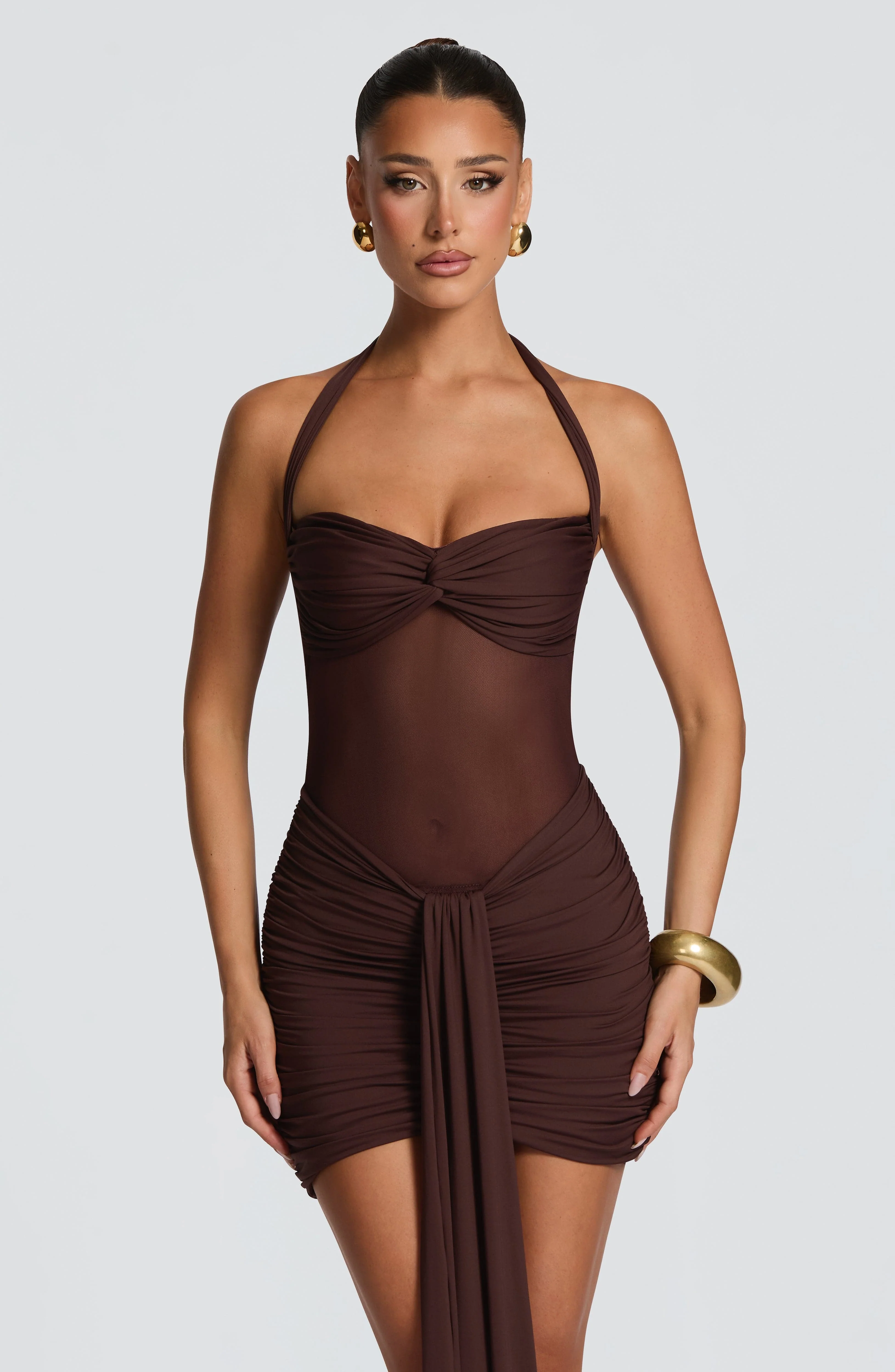 Vixen Mini Dress - Plum Brown - Image 4