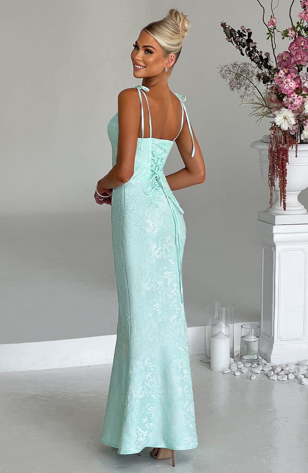 Whitney Maxi Dress - Mint - Image 4
