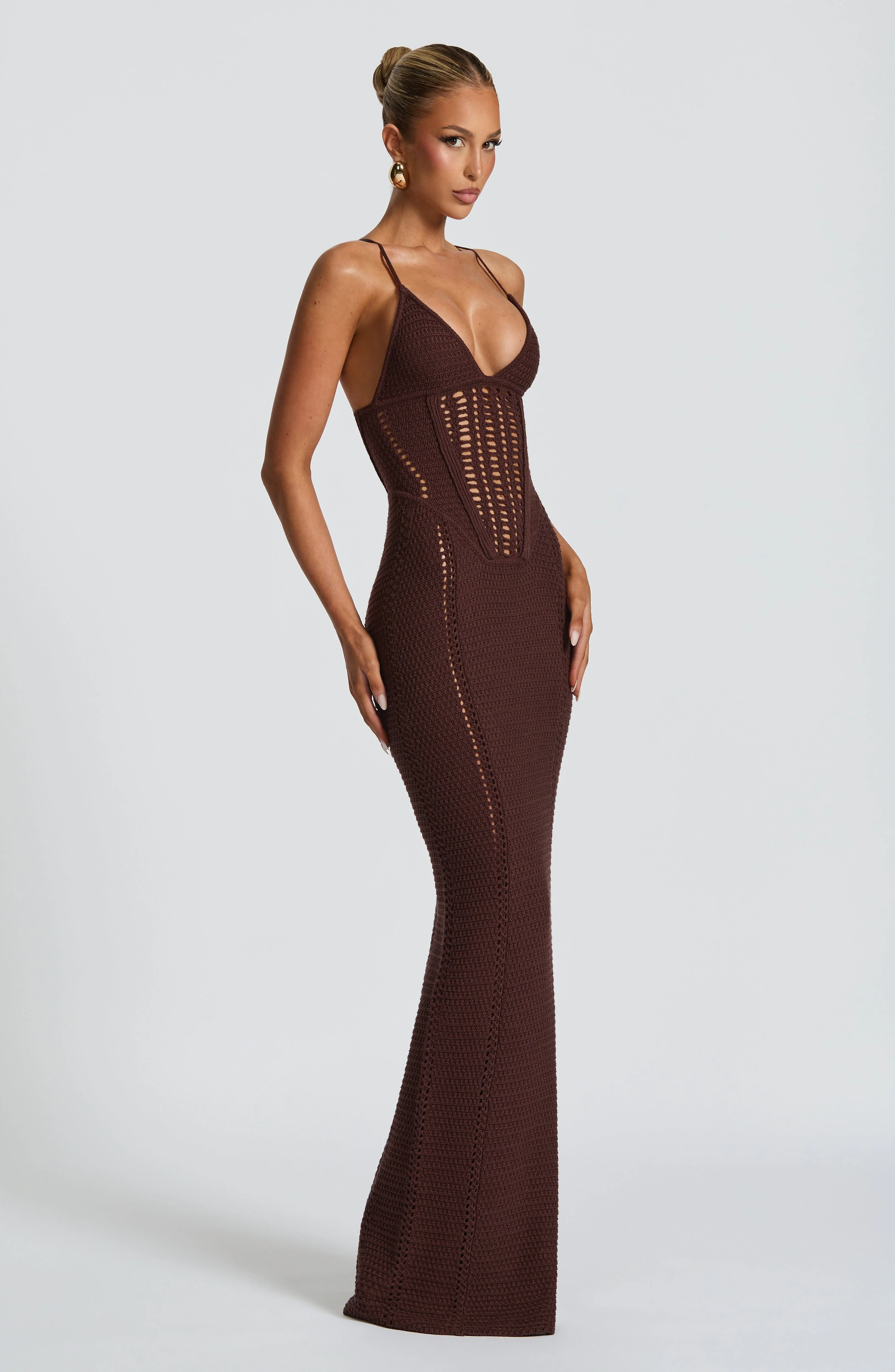 Xanthe Maxi Dress - Plum Brown - Image 3