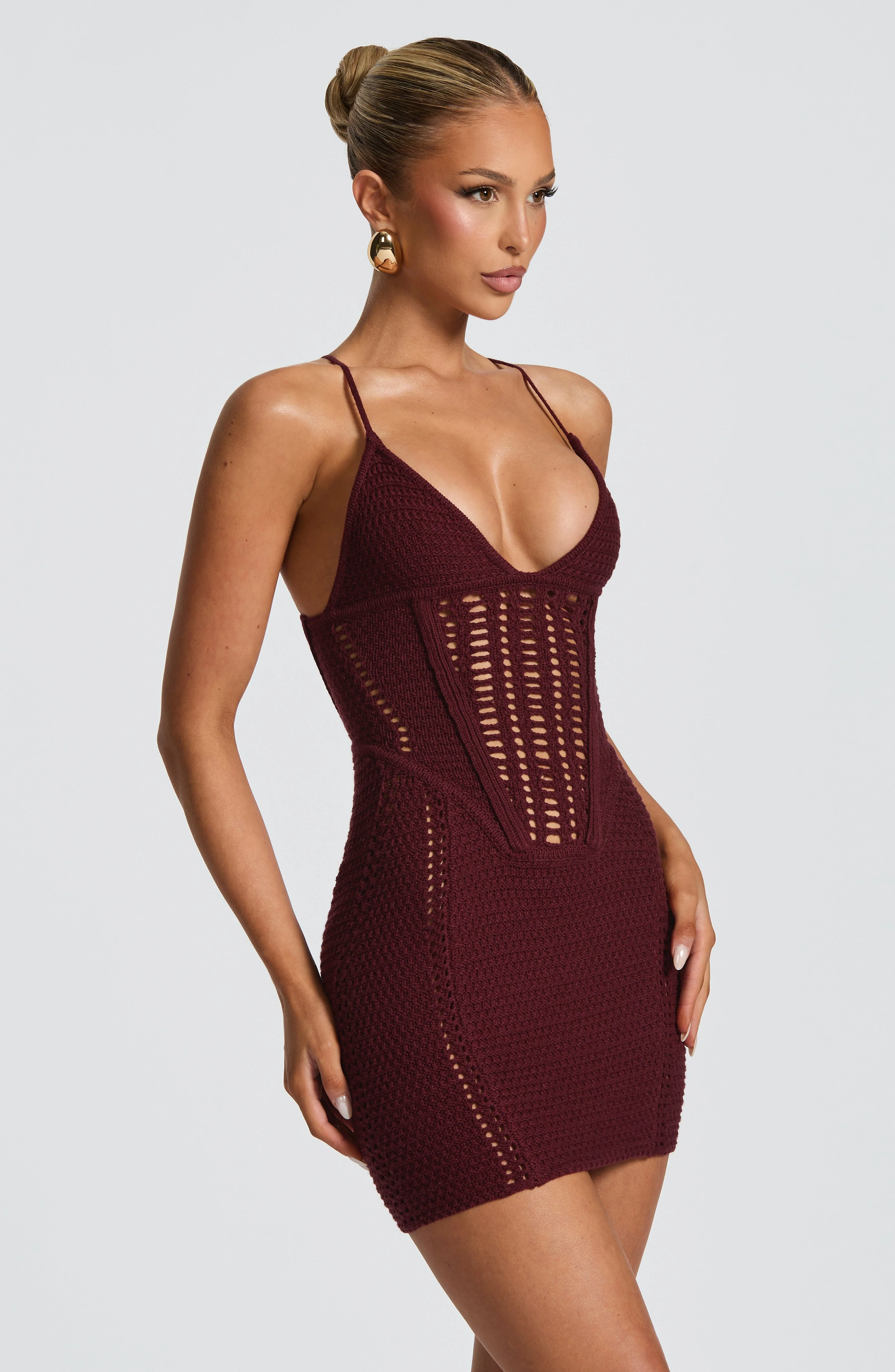 Xanthe Mini Dress - Cherry Lacquer - Image 3