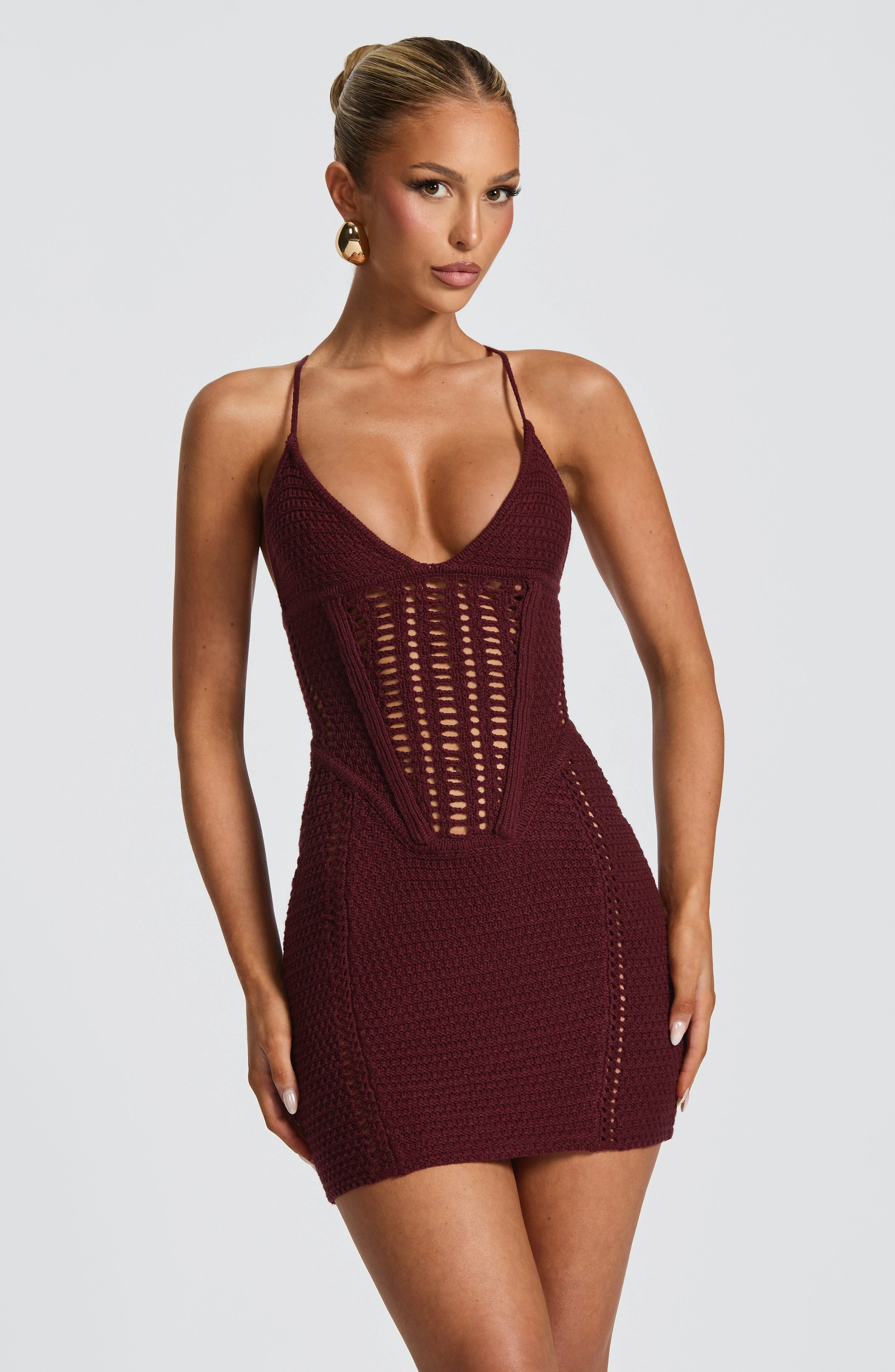 Xanthe Mini Dress - Cherry Lacquer - Image 4