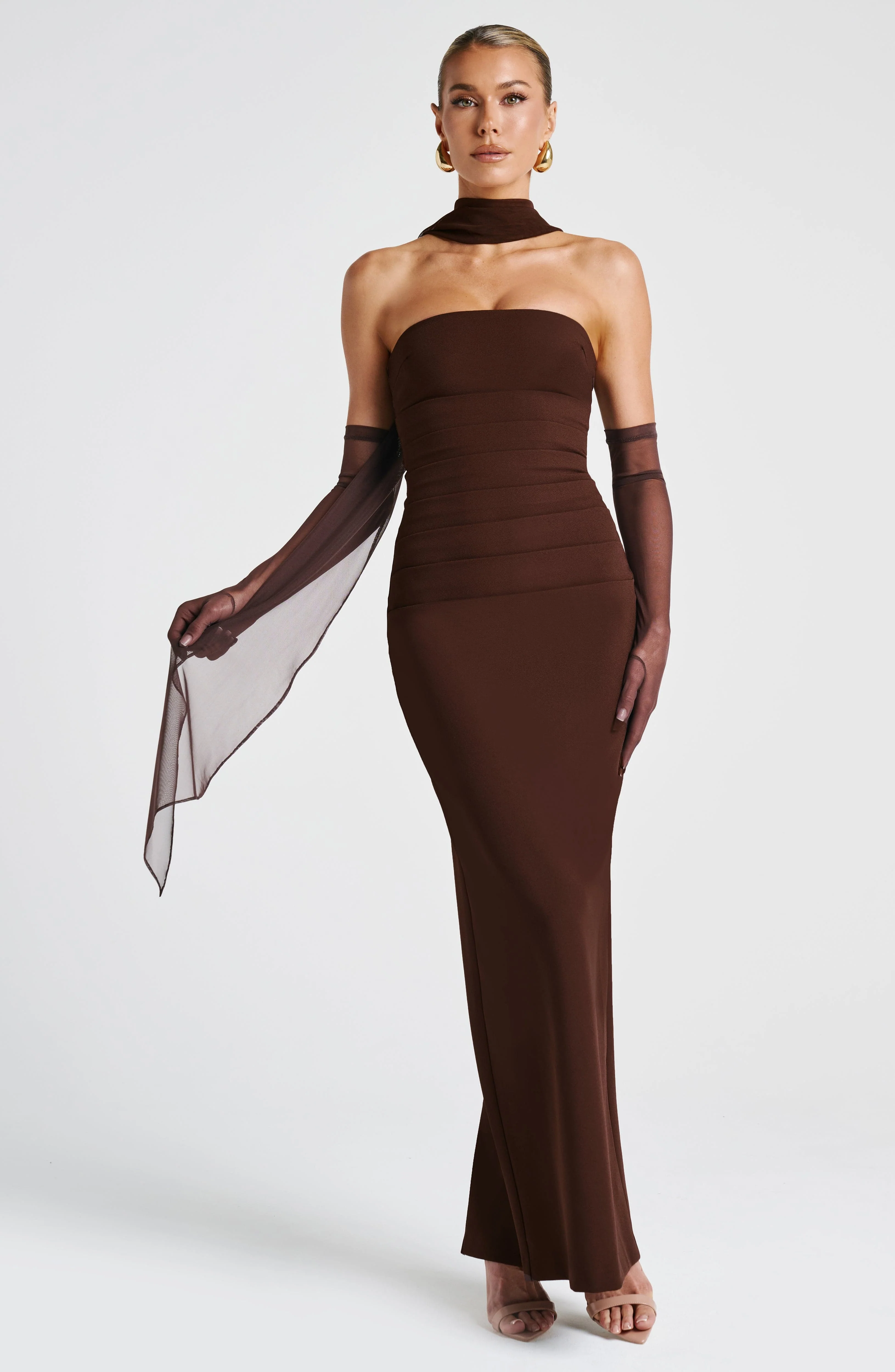 Yulia Maxi Dress - Plum Brown - Image 10