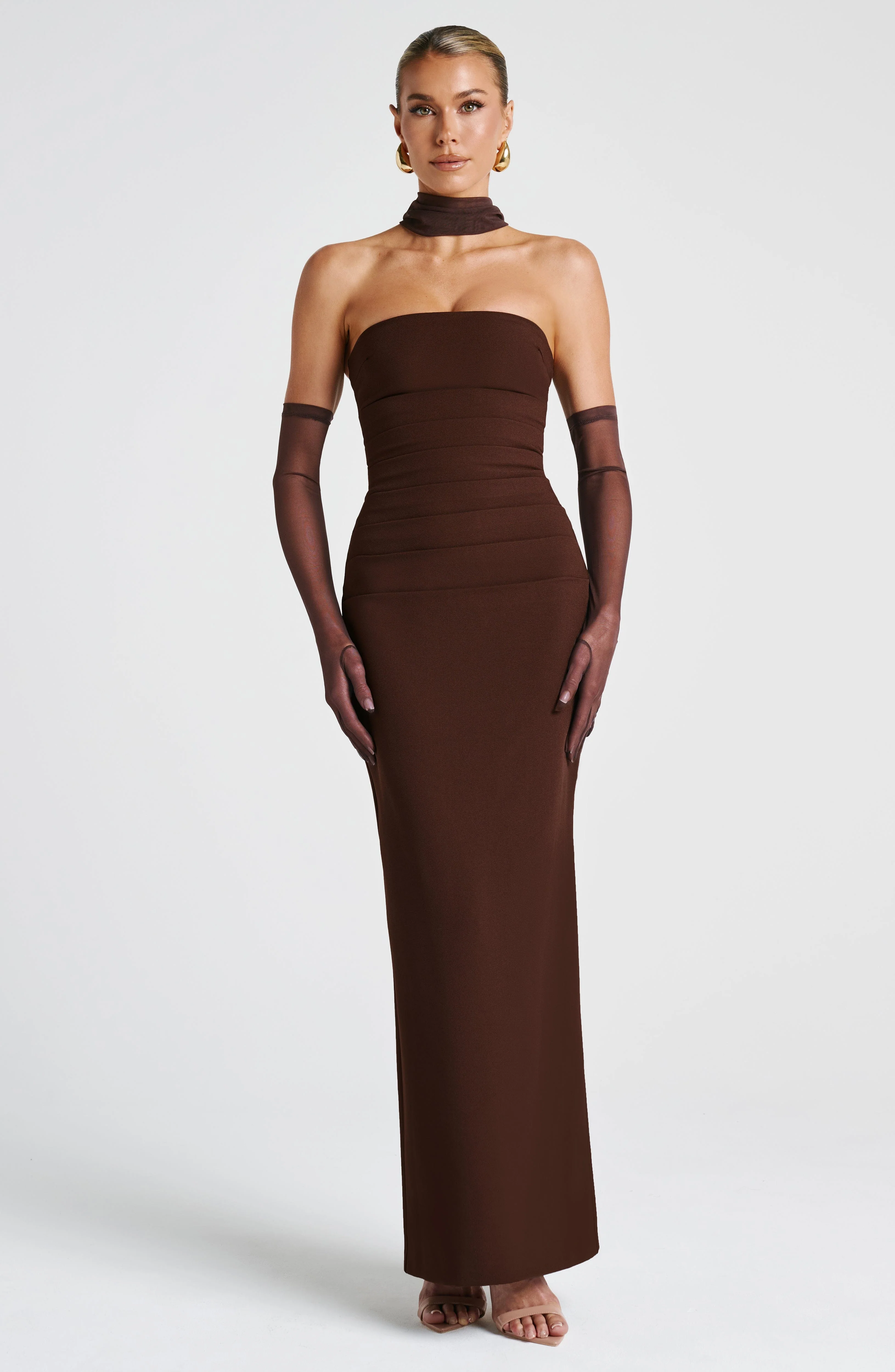 Yulia Maxi Dress - Plum Brown - Image 11