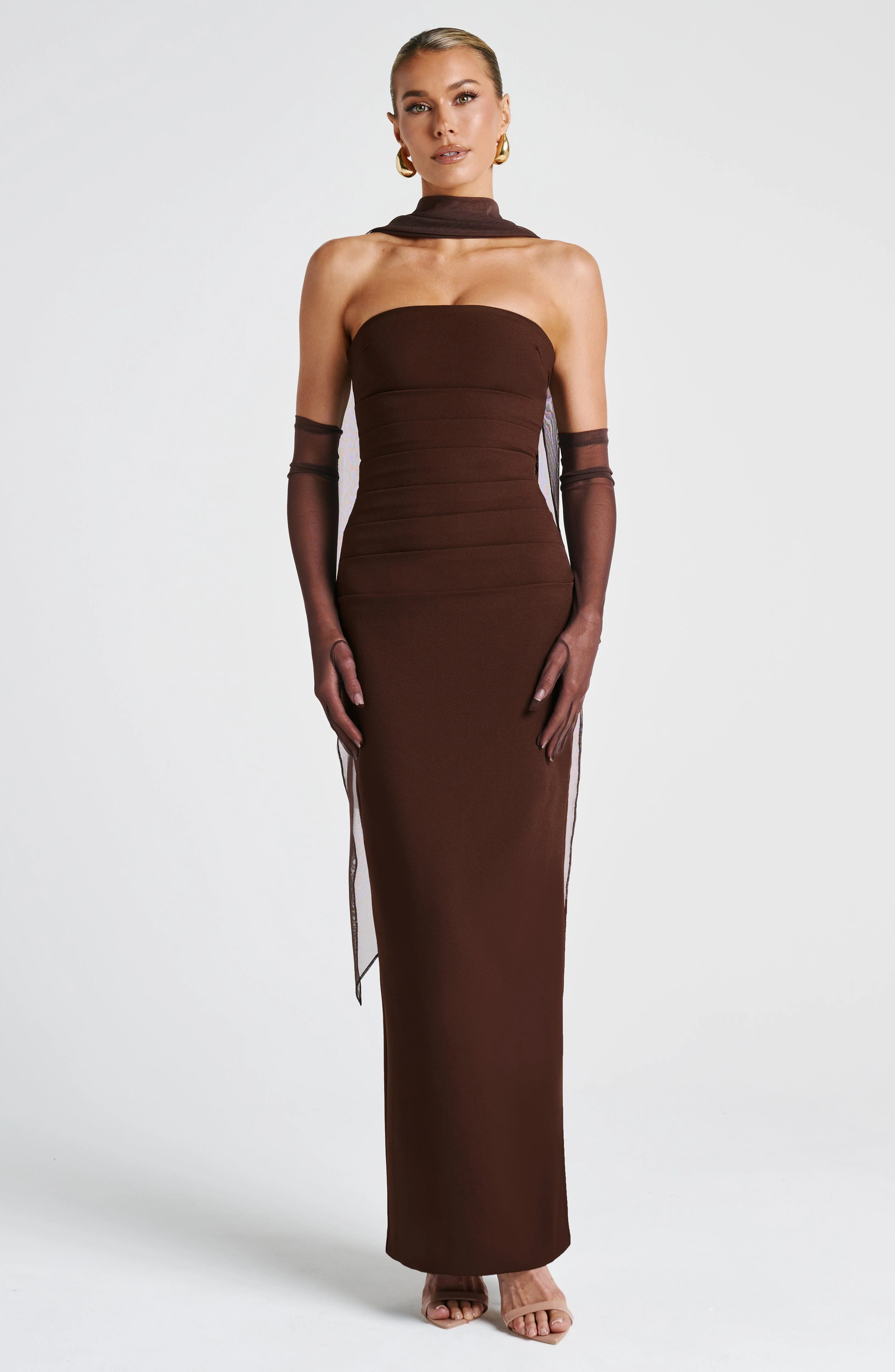 Yulia Maxi Dress - Plum Brown - Image 12