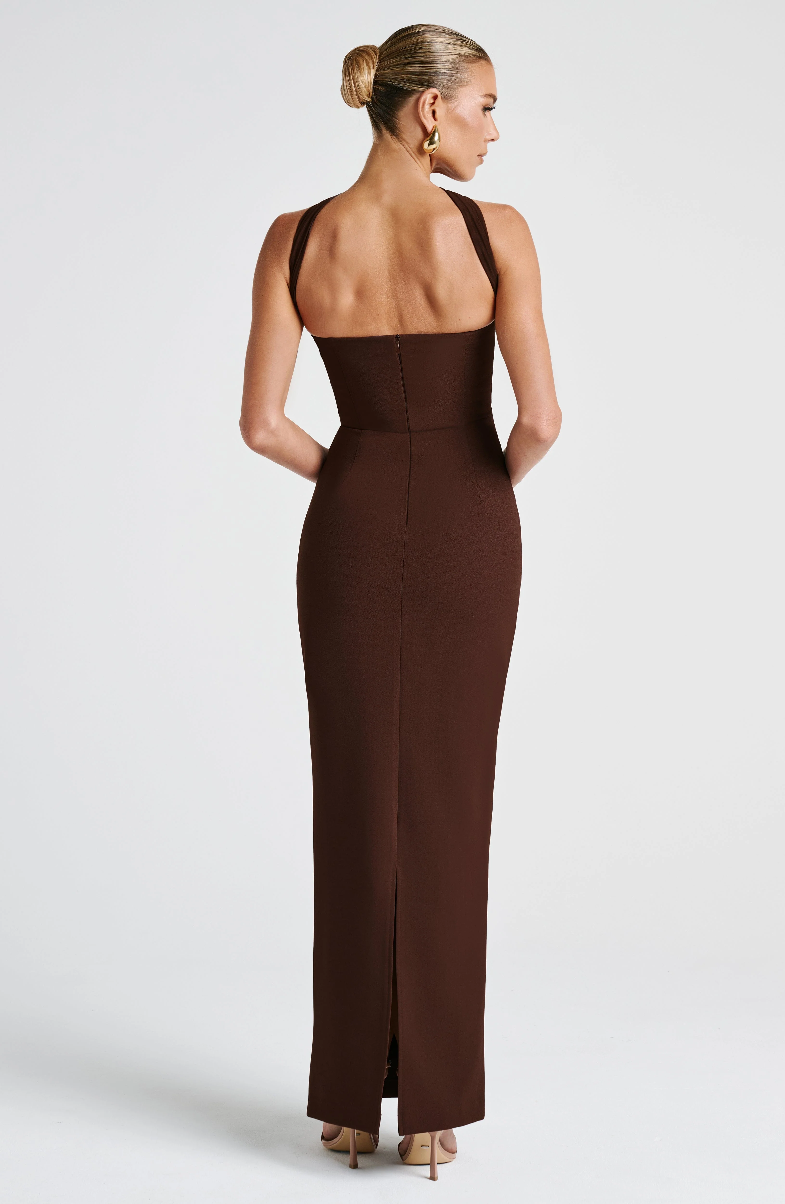 Yulia Maxi Dress - Plum Brown - Image 6