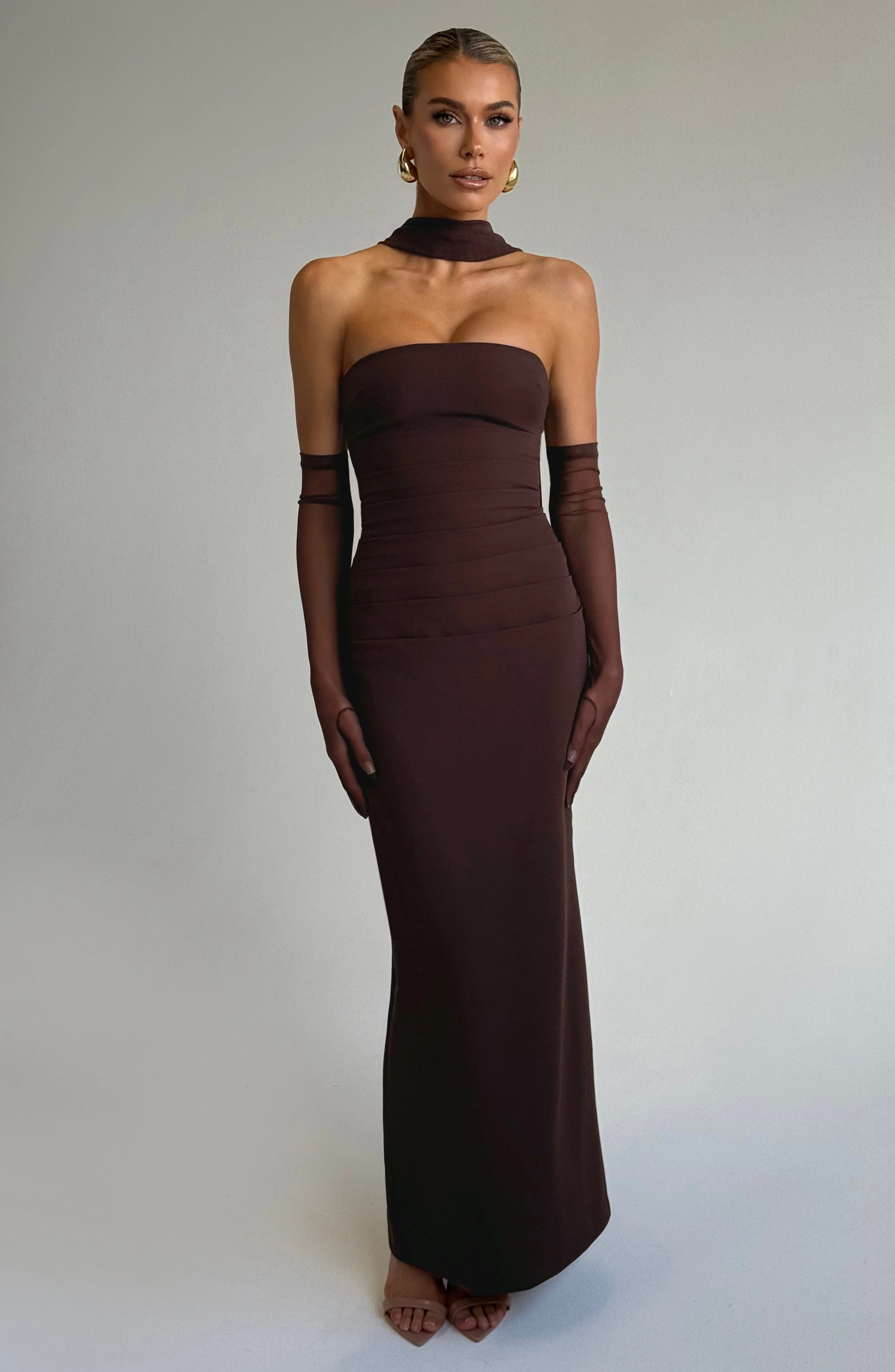 Yulia Maxi Dress - Plum Brown - Image 7