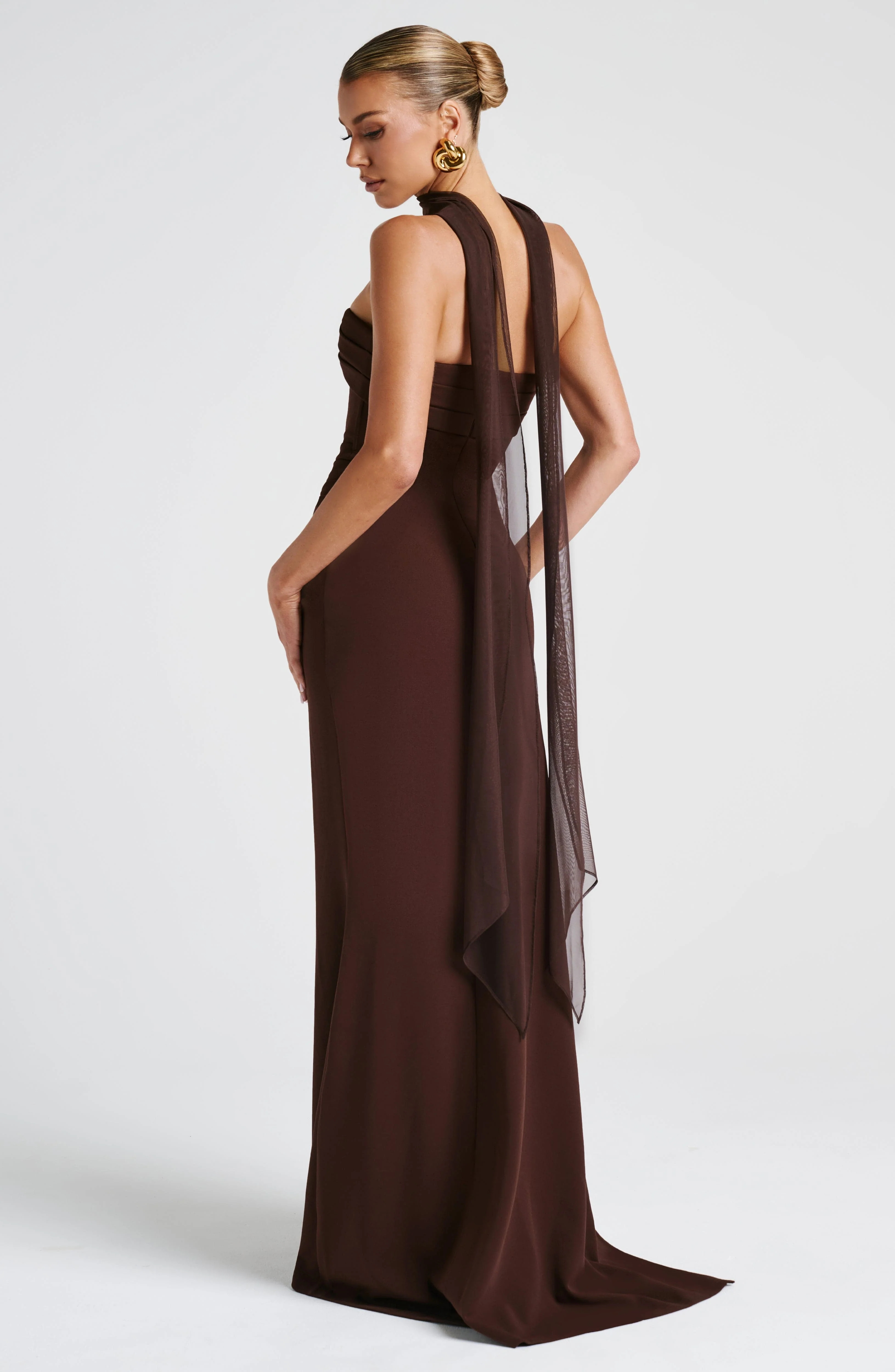 Zafira Maxi Dress - Plum Brown - Image 5